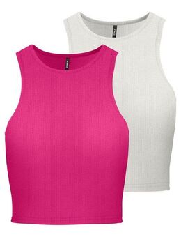 ONLY Crop-Top ONLBELIA S/L CROP TOP CS JRS 2PACK (Packung, 2-tlg)