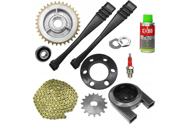 Simson Zahnrad hinten & vorne XXXL Set Gold mit Abdeckung Simson S51 / S60 / S70 / ENDURO - Wuppertal