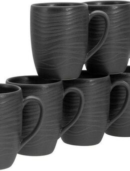 CreaTable Becher Lava Stone, Steinzeug, 300 ml, 6-teilig