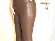 Wetlook Leggings Leggins sexy schwarz Lederhose Kunstlederhose Hose - Leipzig Alt-West