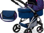 Bayer Kombi-Puppenwagen City Max blau, mit Wickeltasche