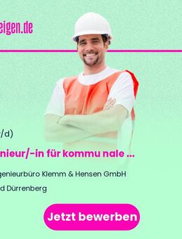 Ingenieur/-in (m/w/d) für kommu nale Siedlungswasserwirtschaft für den Standort Bad Dürrenberg - Bad Dürrenberg