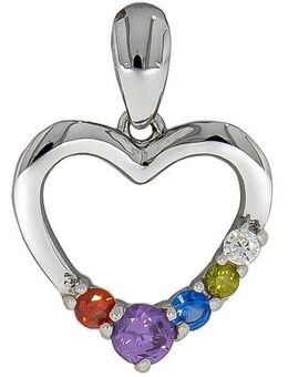 Firetti Kettenanhänger Schmuck Geschenk Silber 925 Halsschmuck Anhänger Herz, mit Zirkonia (synth)