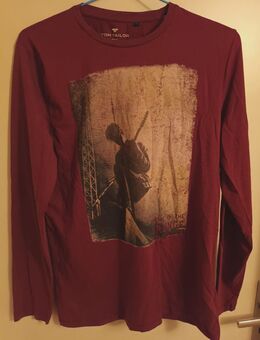 NEU! TOM TAILOR Fitted Langarmshirt XL Longsleeve printed Aufdruck Gitarrist Home of the Grunge UVP 29,90 € - 2 Stück vorhanden - Schladen-Werla