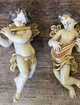 2 x PUTTEN / ENGEL, bemalte Wandfiguren a. Holz ca. 45cm, a.d. Grödnertal - Wolfratshausen