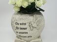 Grabdekoration Herz mit cremefarbenen Rosen, Grabschmuck Blumen. in 37170