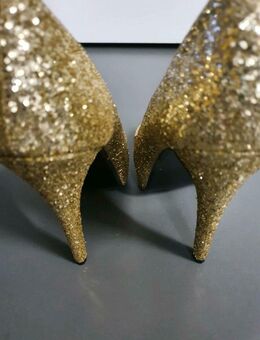 Peeptoes Glitzer Gold Plateau High Heels wie Neu Gr.37 - Hamburg