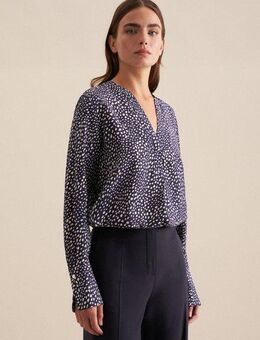 seidensticker Klassische Bluse Schwarze Rose Tunika Druck