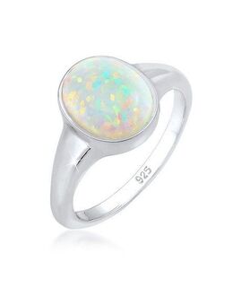 Elli Siegelring Siegelring Mondstein Oval 925 Silber