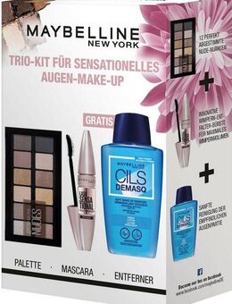 MAYBELLINE NEW YORK Schmink-Set Maybelline New York Trio Kit Augen Make-Up Set, 3-tlg., mit vielseitigen Kombinationsmöglichkeiten