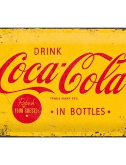 Schönes Coca Cola Blechschild Logo gelb Bar Kneipe Gaststätte - Hamburg