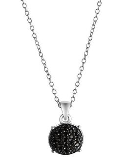 CELESTA Kette mit Anhänger Silber 925 rhodiniert 42+3cm lang mit schwarzen Zirkonia-Steinen