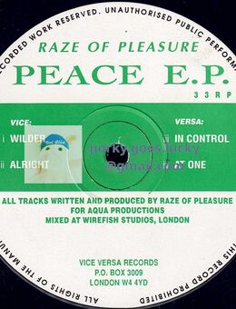 Raze Of Pleasure - Peace E.P. 1992 Limited Edition 12" Vinyl Deep House - München Bogenhausen