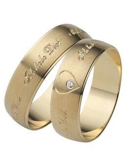 Firetti Trauring Schmuck Geschenk Gold 375 Hochzeit Ehering Trauring "Ich liebe Dich", Made in Germany, wahlweise mit oder ohne Brillant