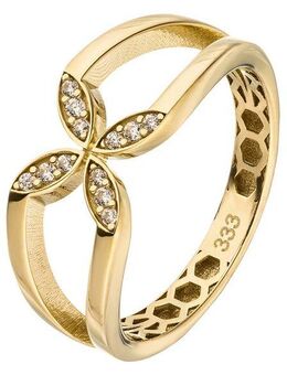 JOBO Goldring Ring Damenring, 333 Gold mit 12 Zirkonia