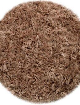 Paco Home Fellteppich Playa 960, rund, Höhe: 64 mm, Kunstfell, Flokati-Optik, Hochflor, weich und flauschig, Uni-Farben