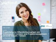 Projektleiter:in Öffentlichkeitsarbeit mit Schwerpunkt Content- und Projektmanagement (m/w/d) Vollzeit / Teilzeit - Wiesbaden