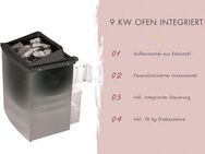 Karibu Sauna Amada, BxTxH: 236 x 184 x 209 cm, 40 mm, (Set) 9-kW-Ofen mit integrierter Steuerung