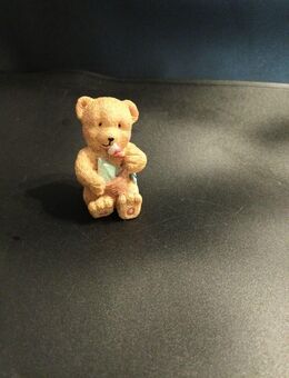 Teddybär Deko Steinguss 6cm hoch ca. 3cm breit - Essen