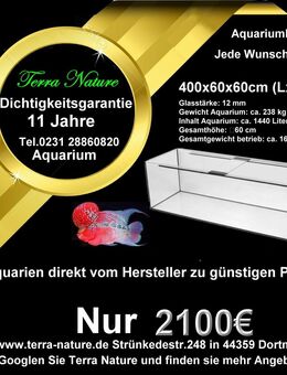 Aquarium 400x60x60cm Aquariumhersteller Großraumaquarium - Dortmund Mengede