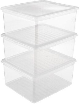 keeeper Aufbewahrungsbox bea, clearbox mit Air Control-System (Set, 3 St), 3 x 18 l, stapelbar, 39 x 33,5 x 18 cm