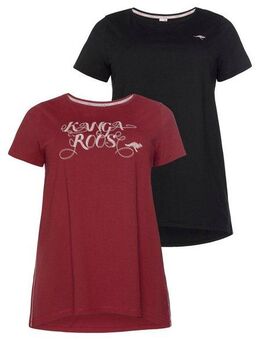 KangaROOS Longshirt (Packung, 2-tlg., 2er-Pack) Kurzarm, figurumschmeichelnde Passform