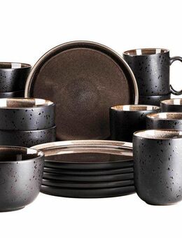 MÄSER Frühstücks-Geschirrset NIARA, Frühstücks Set, Steinzeug (18-tlg), 6 Personen, Steinzeug, Geschirr-Set, Service