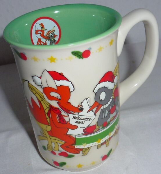 Kindertasse "Fuchs und Elster“ 2020 Kindertasse - Käthe Wohlfahrt vom Leipziger Weihnachtsmarkt - Groitzsch