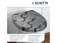 Schütte WC-Sitz Grey Hexagons, Duroplast, mit Absenkautomatik und Schnellverschluss