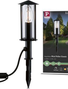 Paulmann LED Gartenleuchte Poller, LED wechselbar, Warmweiß, E14, IP44 2W 24V Anthrazit E14
