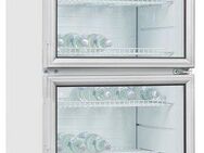 exquisit Getränkekühlschrank GKS350-2-GT-280D weiss, 173 cm hoch, 60 cm breit, 320 L Volumen, Getränkekühlschrank mit Glastür, LED