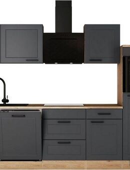 Flex-Well Küche ROMEO & JULIA, im Landhaus-Stil, Breite 280 cm, wahlweise mit E-Geräten und Spüle in edelstahl oder schwarz