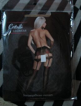 Cottelli Legwear Straps-Strumpfhose Schwarz Größe M 40/42 NEU - Düsseldorf