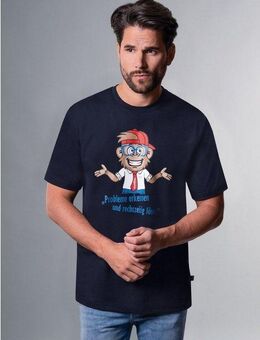 Trigema T-Shirt TRIGEMA Spruch Shirt mit lustigem Affen-Print (1-tlg)