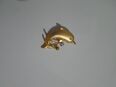 Anstecknadel Delphin gold mit Strassauge 3,5 cm in 63322
