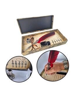 Federstift Federfüller Federkiel Stift 5 Stiftspitze Geschenkidee Rote Feder Füller mit Tintenflasche 24,90 €* - Villingen-Schwenningen