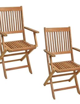Gartenstühle Holzstühle Klappstühle 2er Set Akazie Holz Stuhlset Balkonstühle - Wuppertal