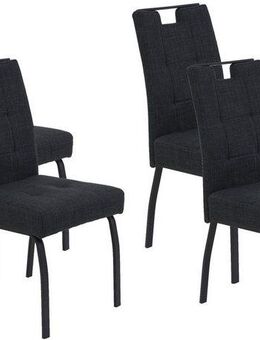 HELA 4-Fußstuhl LINZ, Esszimmerstuhl, Komfortstuhl (Set, 4 St), XL-Sitz,elegante Griffleiste,Komfortsitz mit Federkern,140kg belastbar