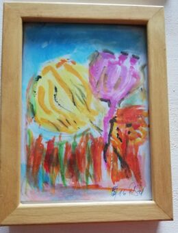 Für abstrakte, originale und in 2016 handsignierte Blumengemälde, je € 25 - Müllheim Zentrum