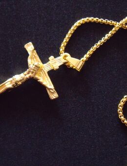 Herren Kettemit kreuz Vergolden Schmuck , Silber Ohringe . - Aachen