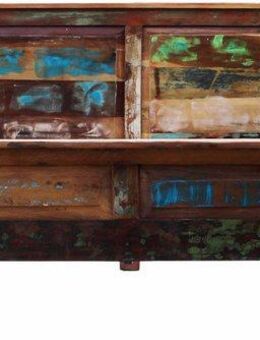 SIT Massivholzbett Riverboat, aus recyceltem Altholz, Shabby Chic, Vintage
