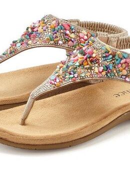 Vivance Sommerschuh Sandale Zehentrenner Sandale mit Schmucksteinen VEGAN