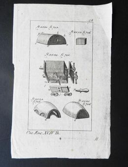 Kupferstich, detaillierte technische Darstellung. Encyclopedie oeconomique, um 1770 - Königsbach-Stein