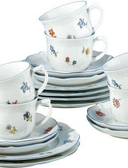 Seltmann Weiden Kaffeeservice Geschirr-Set, Service Sonate Nostalgie (18-tlg), 6 Personen, Porzellan, Tassen, Untertassen, Teller, Made in Germany, 18 Teile, für 6 Personen
