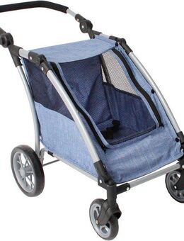 CHIC2000 Puppen-Zwillingsbuggy Puppen-Trailer Roadster, jeansblau, für zwei Puppen