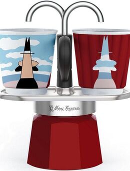 BIALETTI Espressokocher, 0,09l Kaffeekanne, (1 Espressokocher + 2 Espressobecher, 90 ml)