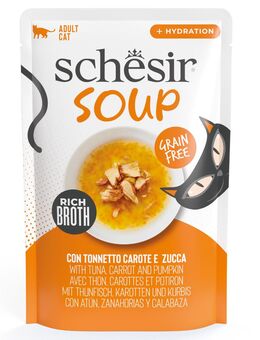 Sparpaket Schesir Cat Soup 24 x 40 g - Thunfisch, Karotten und Kürbis