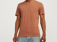 Jack & Jones T-Shirt JJESPLIT NECK TEE SS NOOS mit V-Ausschnitt