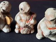 3 süße kleine musizierende Schildkröten - handbemalte Keramikfiguren - Niederfischbach