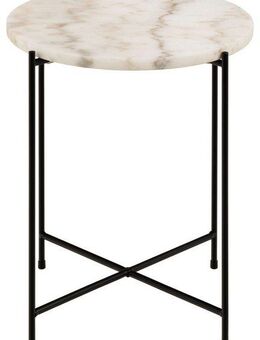 ACTONA GROUP Beistelltisch Avila, Ecktisch, rund, Tischplatte aus Marmorstein, T: 52 cm